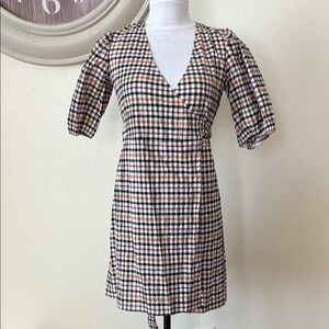 Gianni Bini Black and White Puff Sleeve Mini Dress. XS